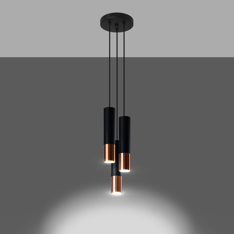 LOOPEZ 3P hanging light black/copper