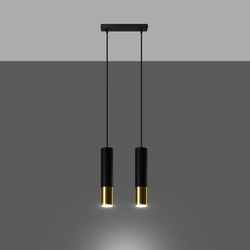 LOOPEZ 2 hanging light black/gold