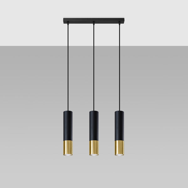 LOOPEZ 3L hanging light black/gold