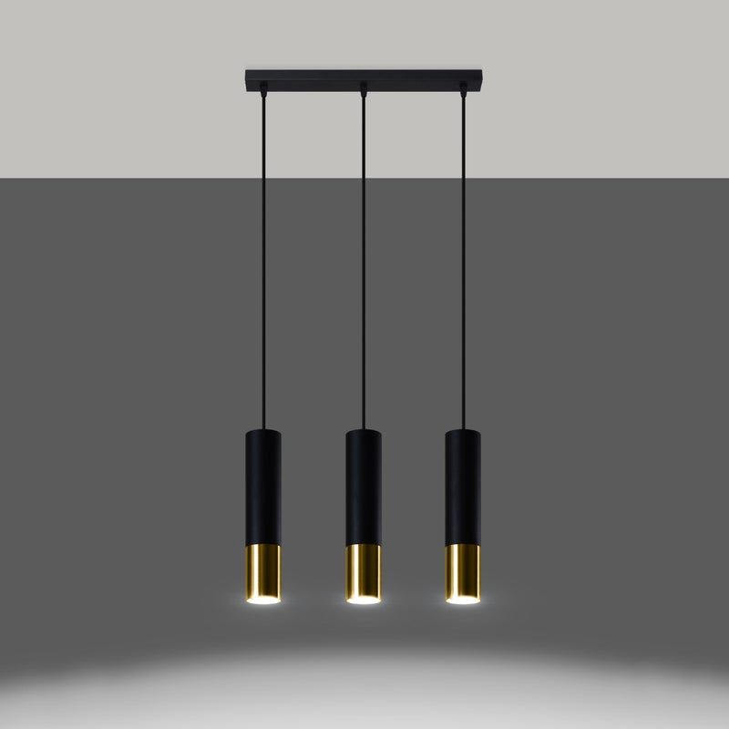 LOOPEZ 3L hanglamp zwart/goud