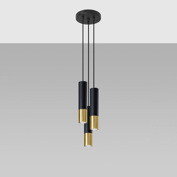 LOOPEZ 3P hanging light black/gold