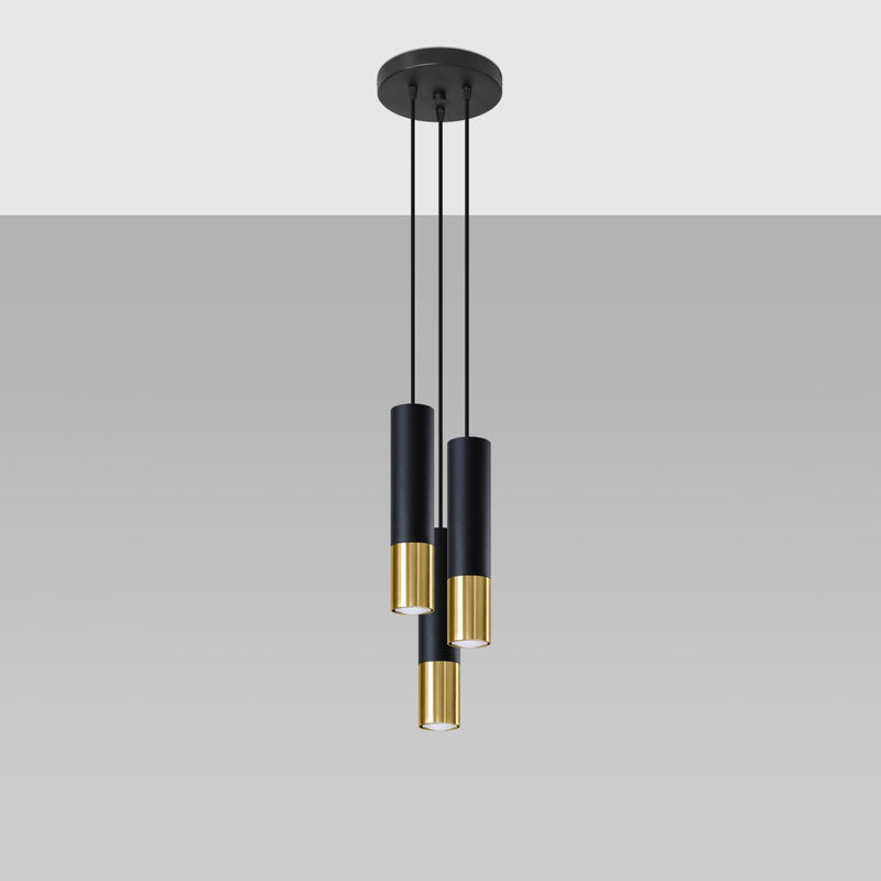 LOOPEZ 3P hanging light black/gold