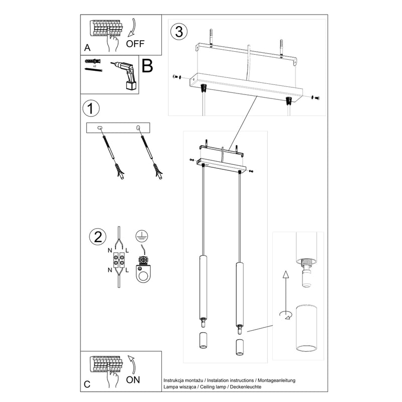 WEZYR 2 hanglamp zwart