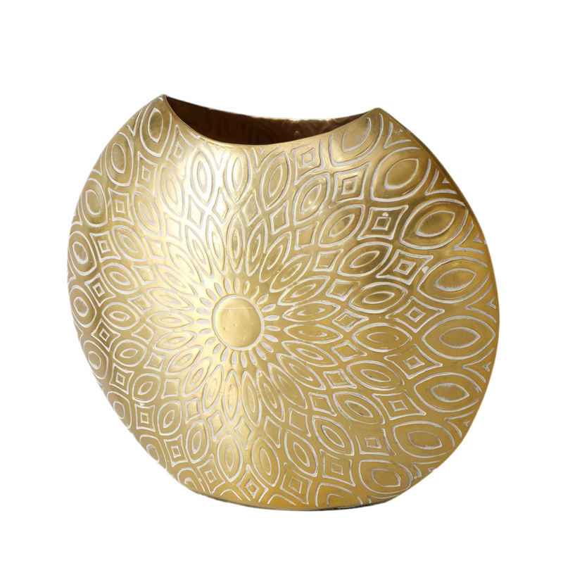 Elegante Deko Vase Valvana aus Metall in Gold