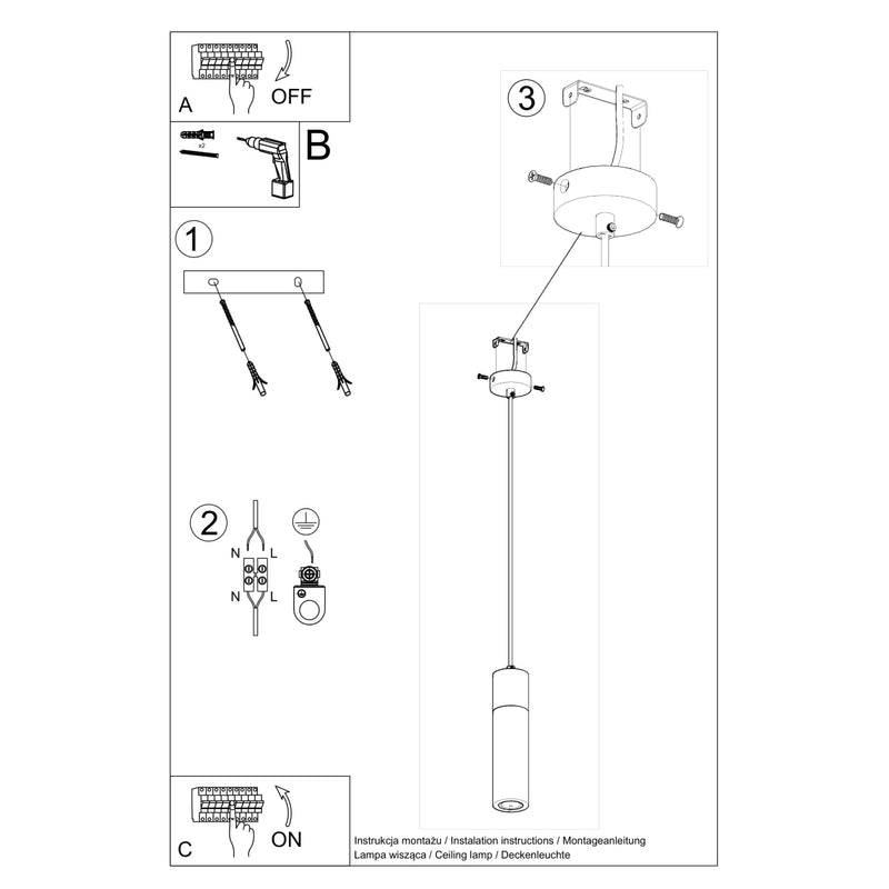 ZANE 1 hanglamp lichtgrijs