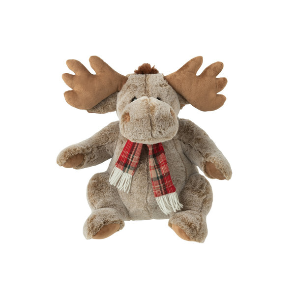 Reindeer with Scarf Plush Polyester Brown 38 cm