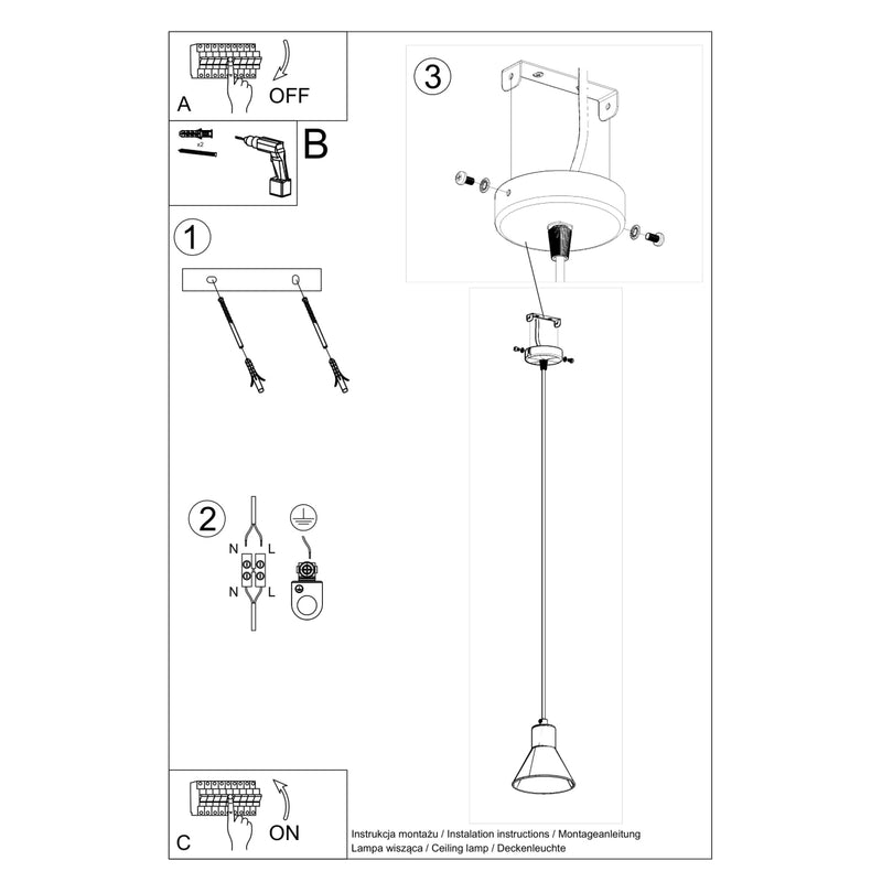 TALEJA 1 hanging light black [E27]