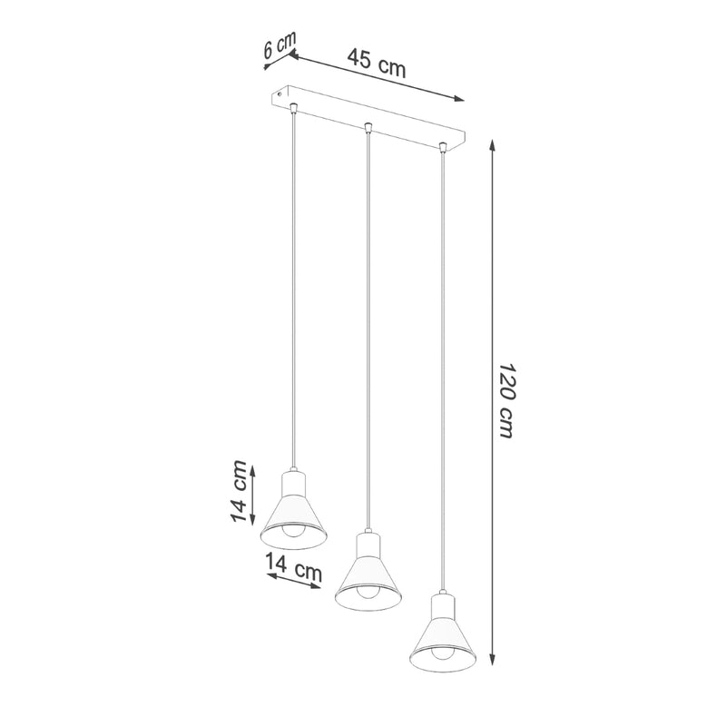 TALEJA 3 hanging light black [E27]