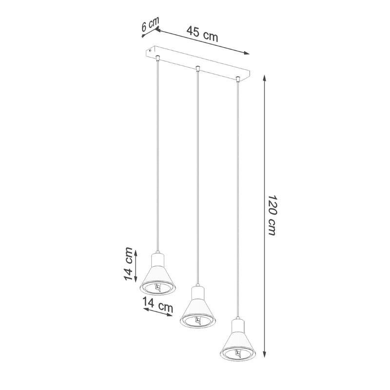 TALEJA 3 hanging light white [ES111]