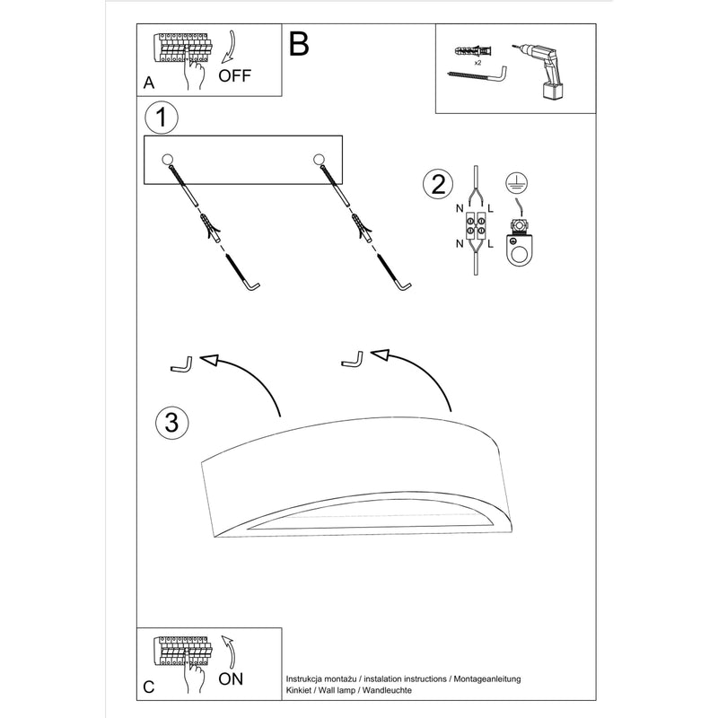 ATENA betonnen wandlamp