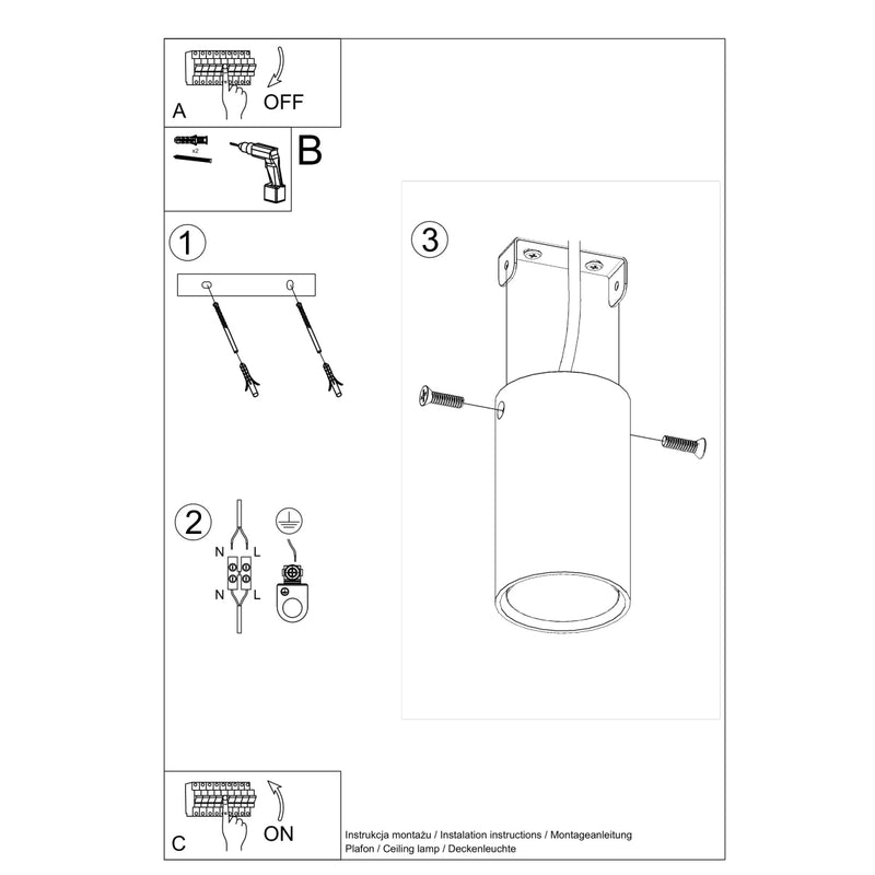 LAGOS 10 ceiling light white