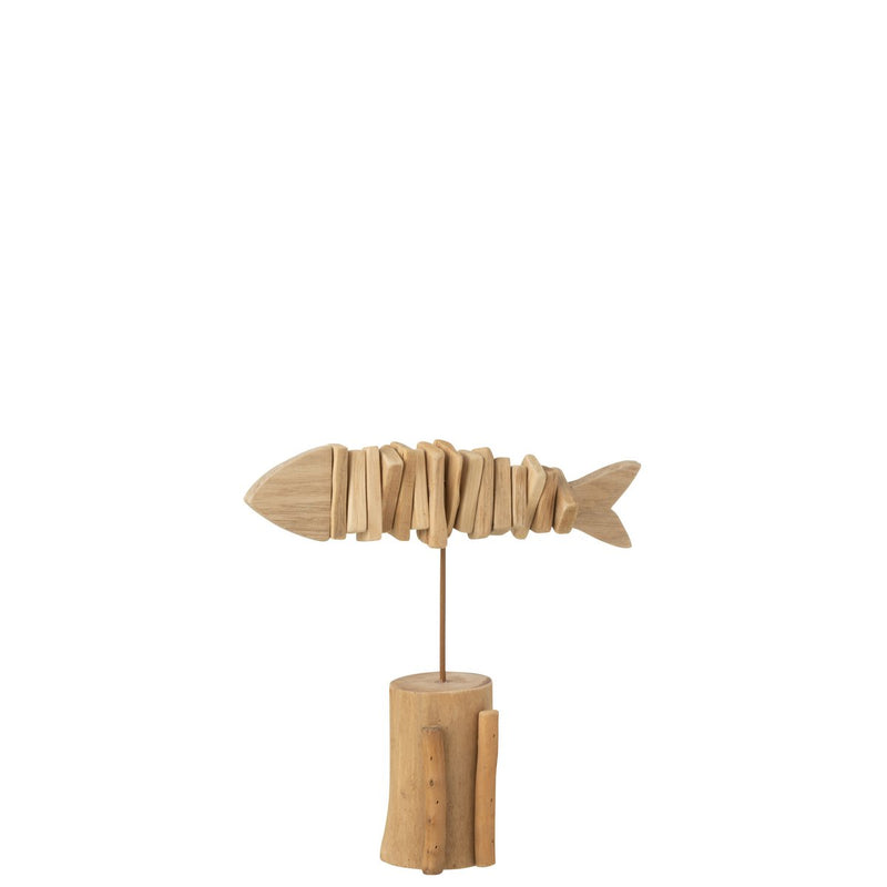 Handmade decorative figure "Fish Skeleton" – natural wood