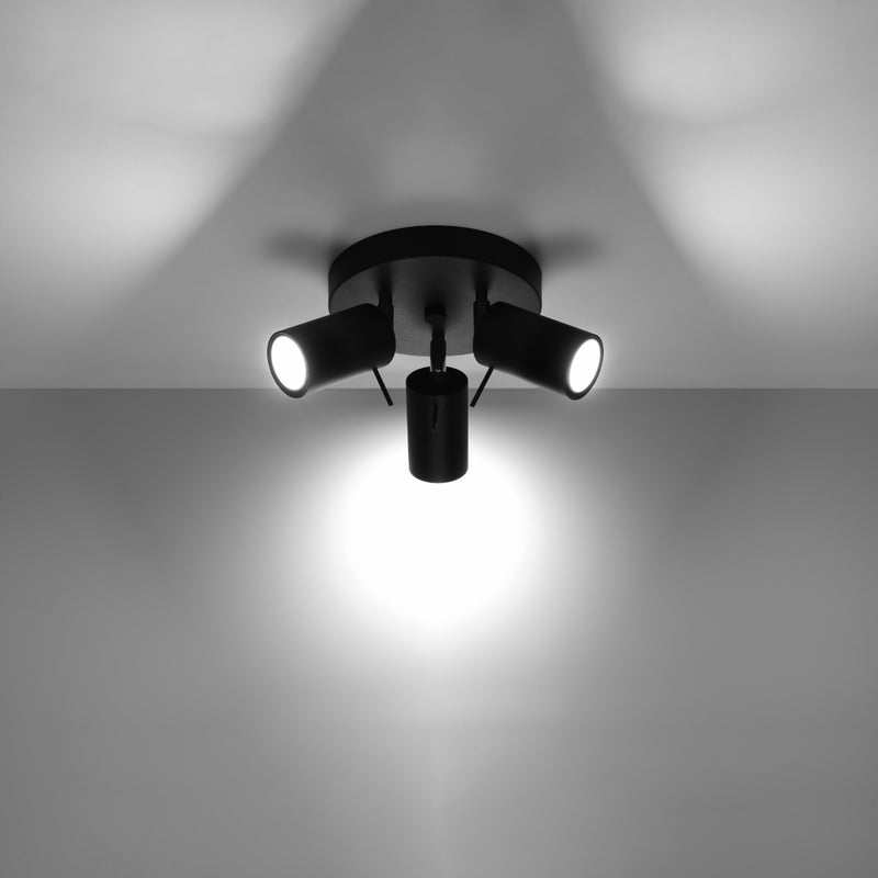 Ceiling light RING 3P black