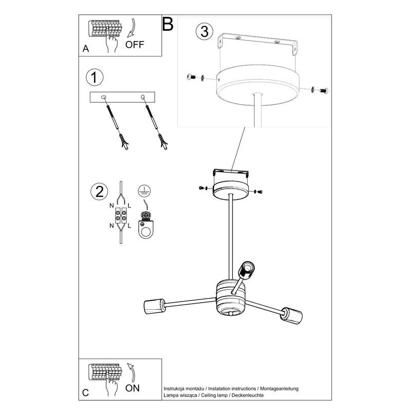 Chandelier LANGO 3 black