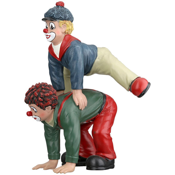 Handgefertigte Gilde Clown Figur 'Der Bocksprung', Kunstharz, 15 cm