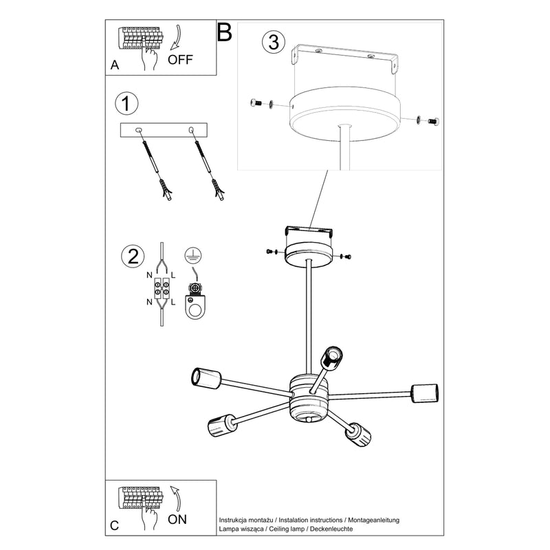 Chandelier LANGO 5 black