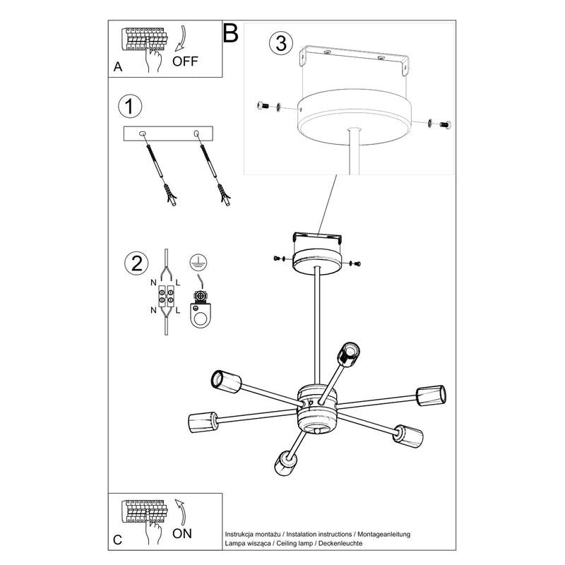 Chandelier LANGO 6 black