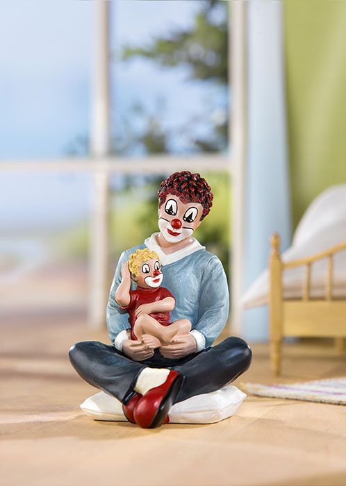 Clownfigur Der Beschützer mit Kind aus Kunstharz - Liebevolle Deko