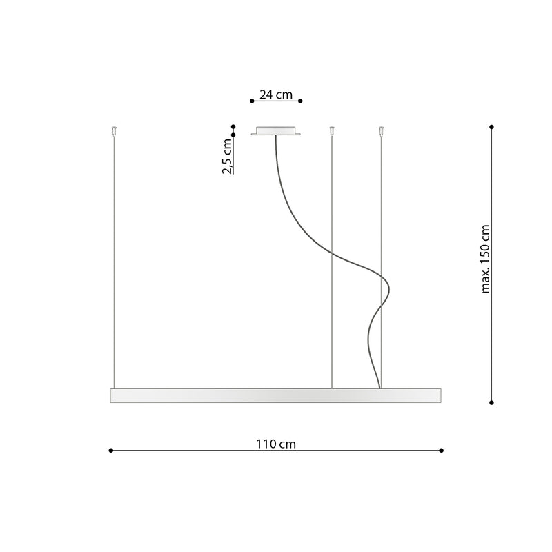 Kroonluchter RIO 110 zwart 3000K