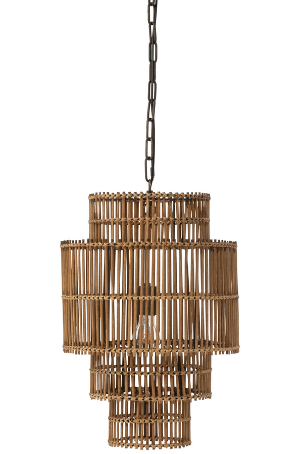 Elegante hanglamp van bamboe, handgemaakte kunst in 4 harmonieuze niveaus