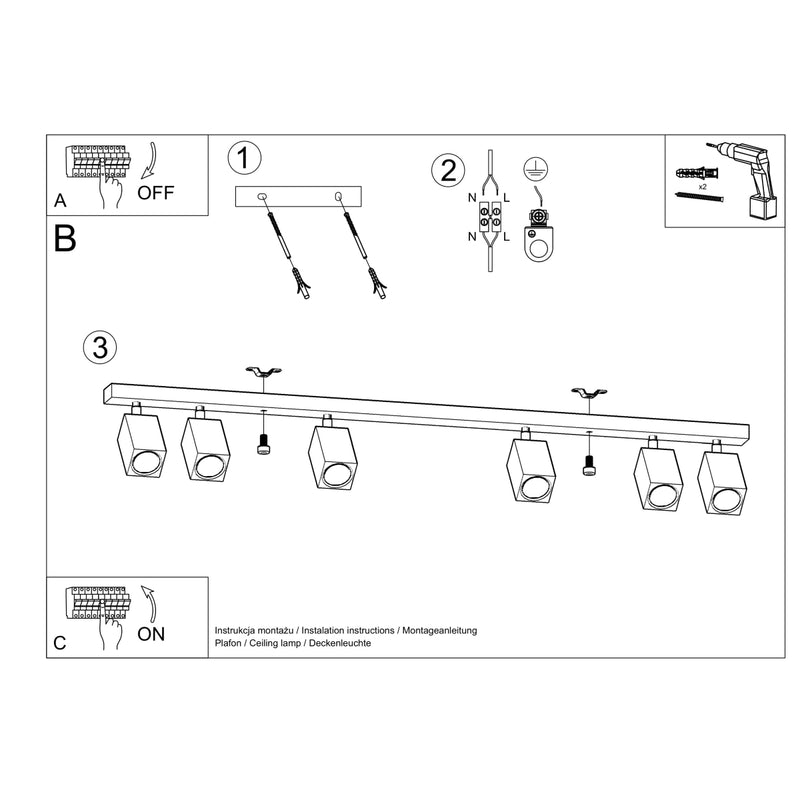 Ceiling light KEKE 6 oak