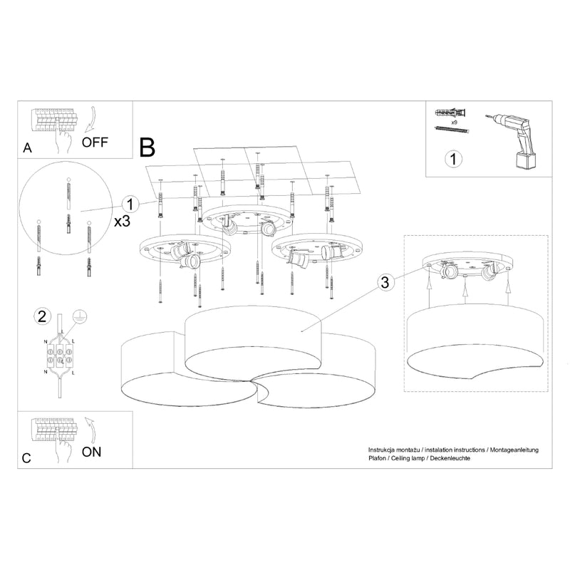 CIRCLE 3B plafondlamp wit