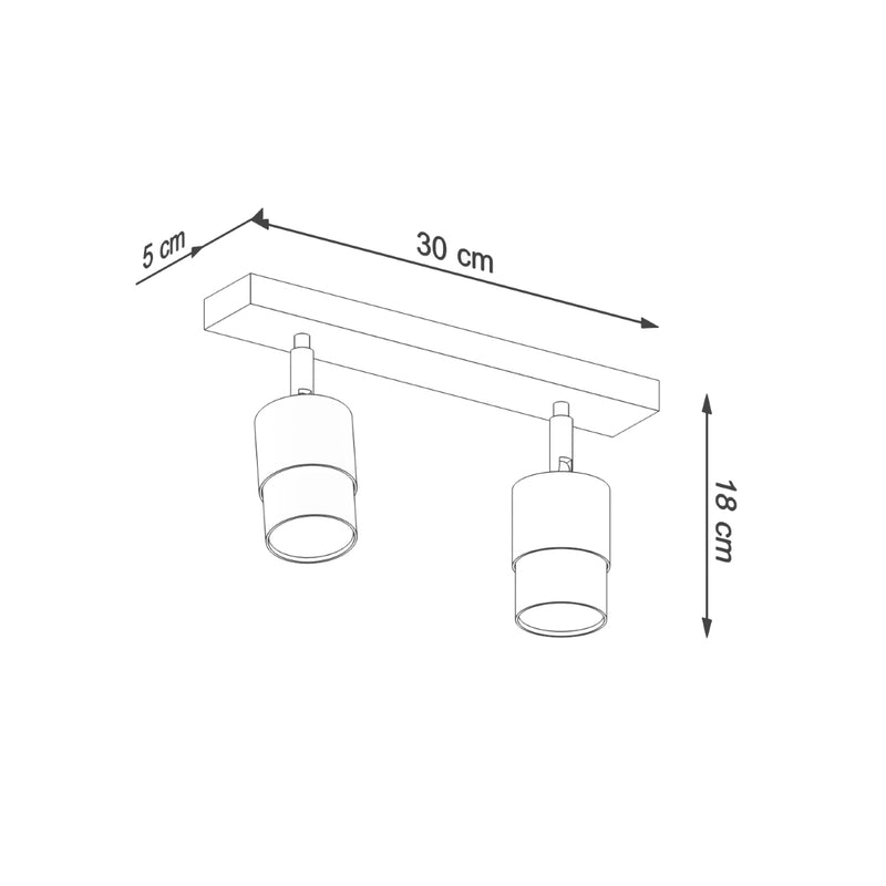 NERO 2 plafondlamp zwart/chroom