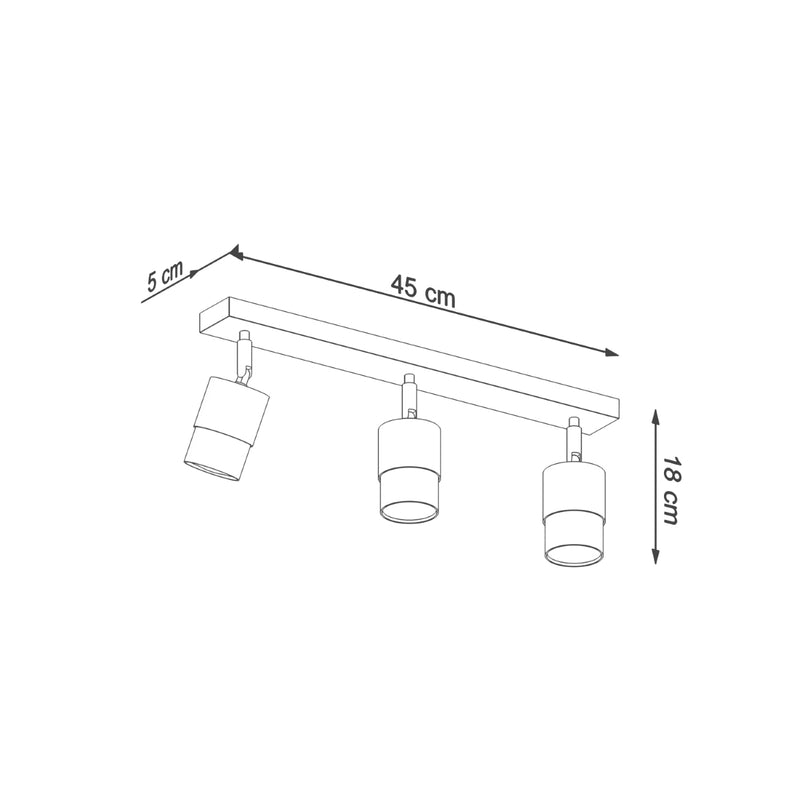 NERO 3 plafondlamp zwart/chroom