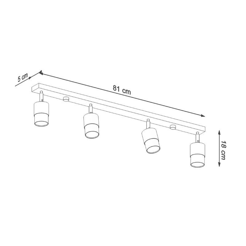 NERO 4 plafondlamp zwart/chroom