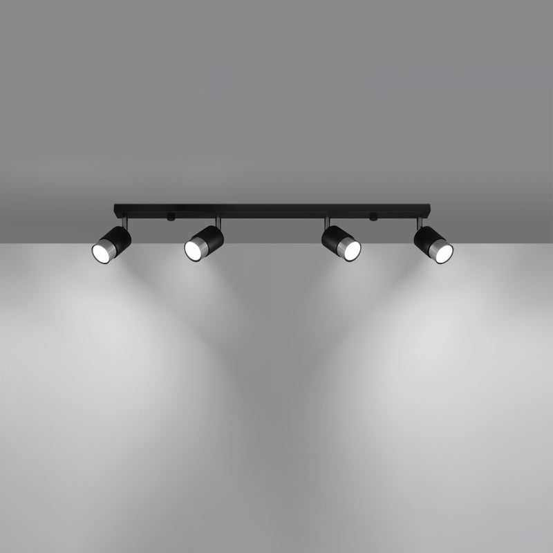 NERO 4 ceiling light black/chrome