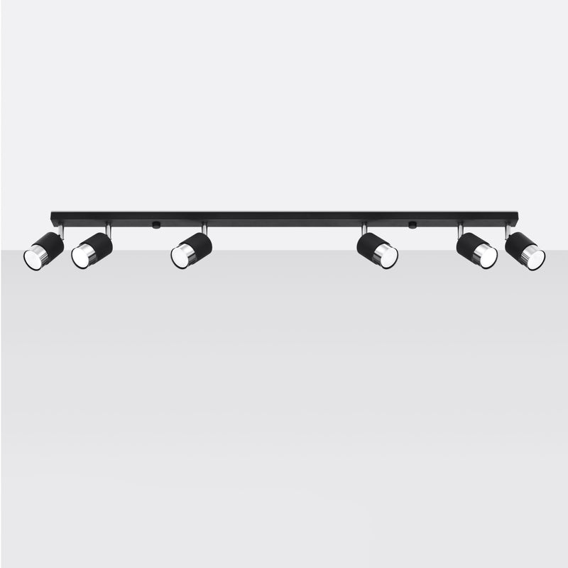 NERO 6 ceiling light black/chrome