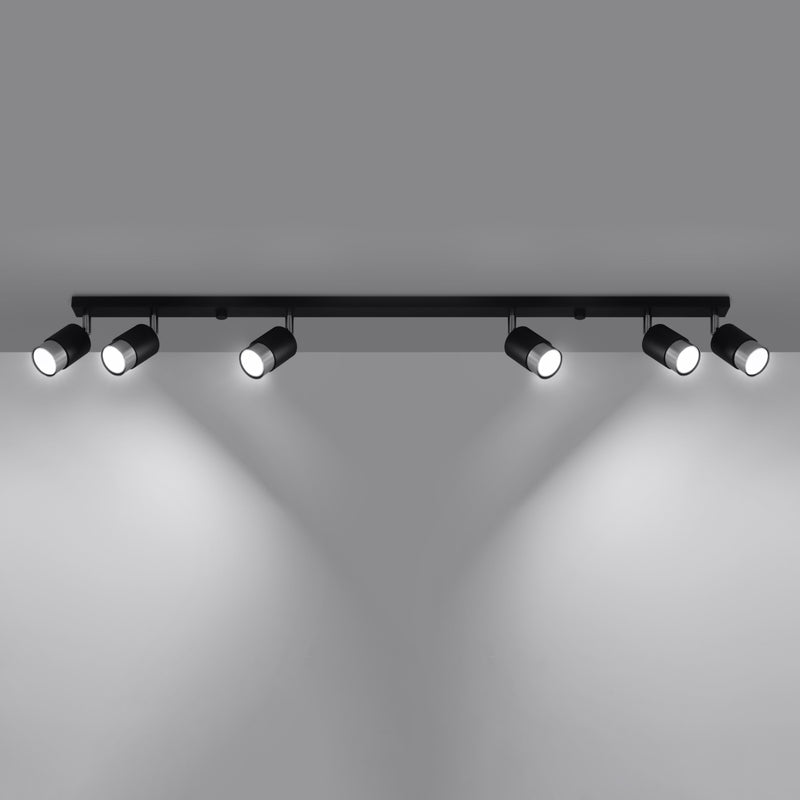 NERO 6 ceiling light black/chrome