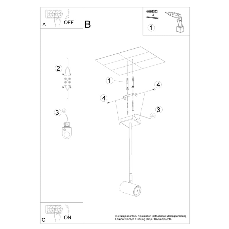 NORANO plafondlamp zwart