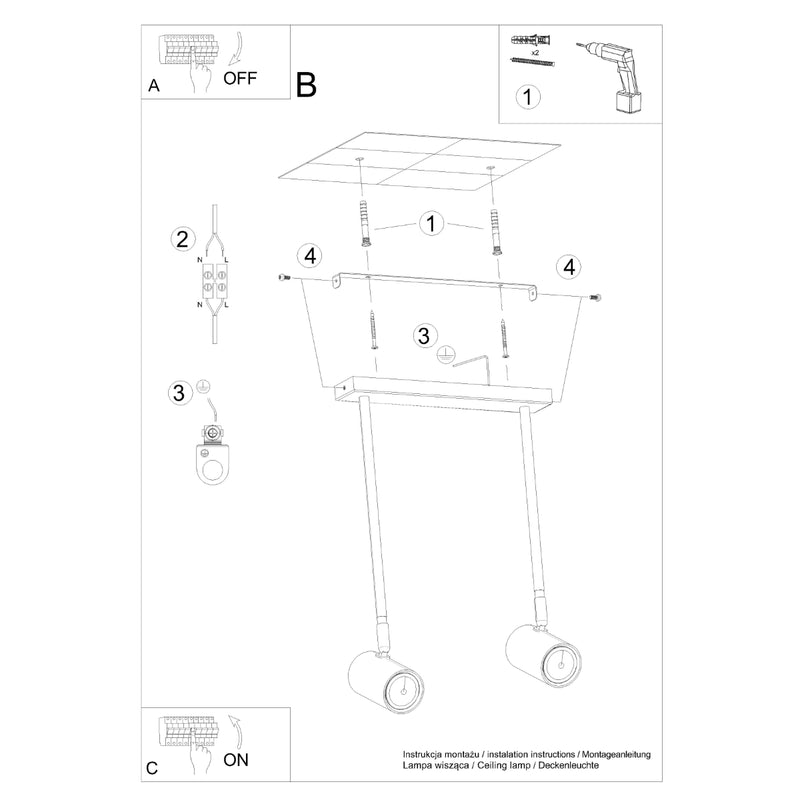 NORANO 2 plafondlamp zwart