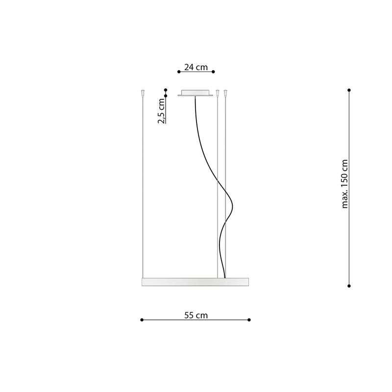 Kronleuchter RIO 55 schwarz 4000K