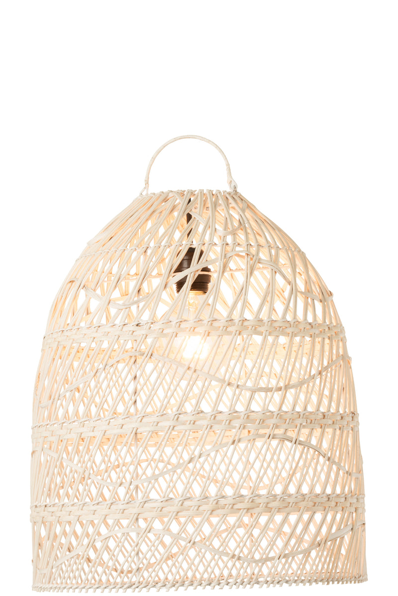 Rattan Lampenschirm "Wellen" Natürliche Eleganz trifft auf modernes Design in Naturell, Schwarz oder Weiß