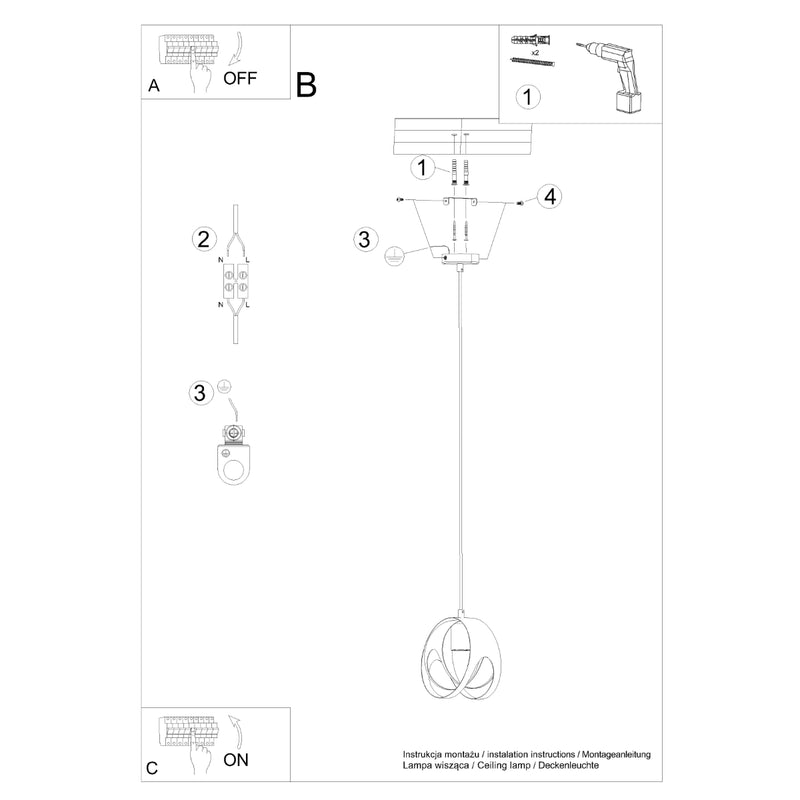 TULOS 1 hanglamp zwart