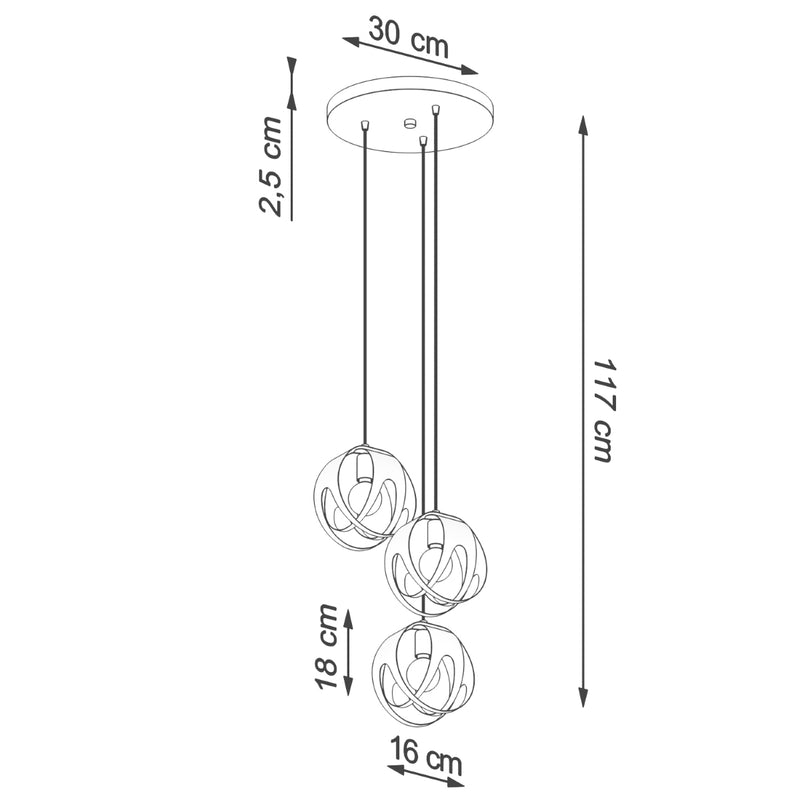 Hanglamp TULOS 3P zwart