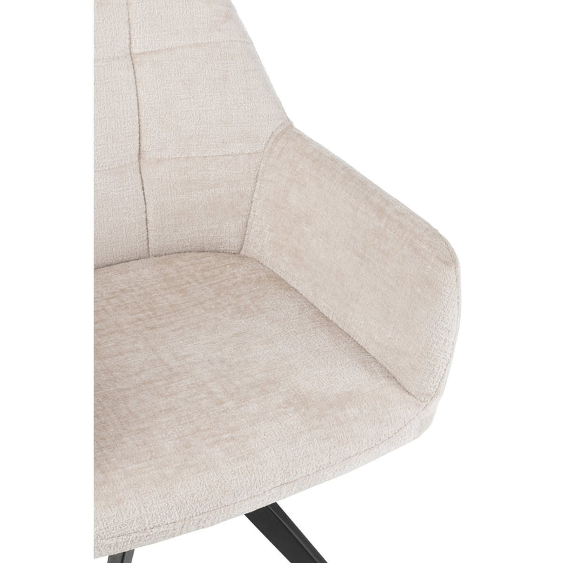 Louna upholstered chair in ivory with metal frame, 85 cm