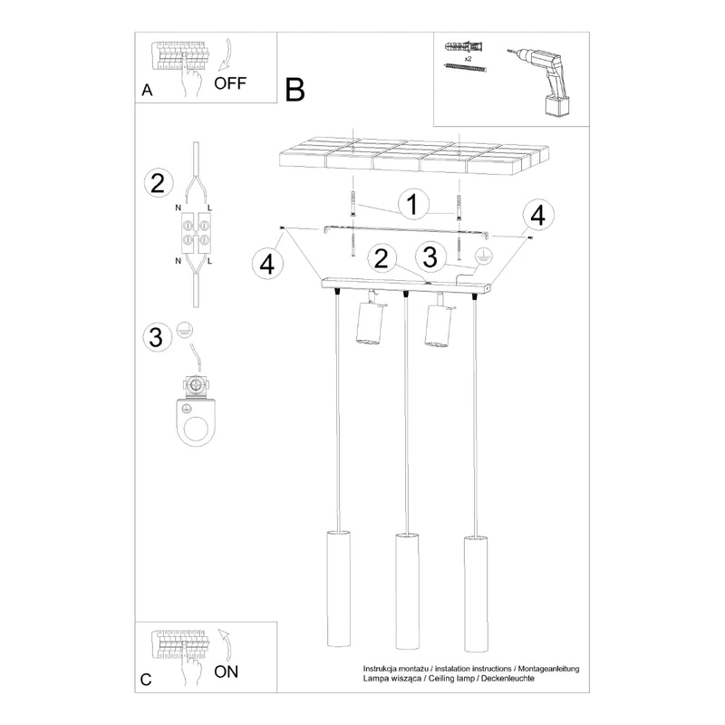 RING 3 hanging light white