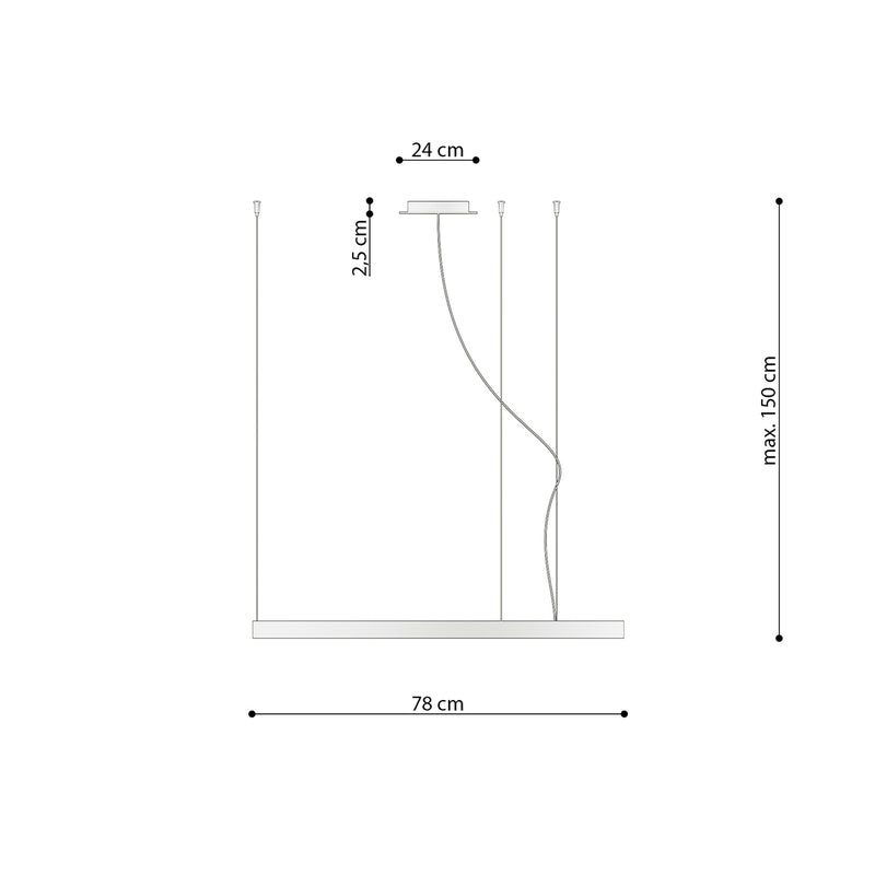 Kroonluchter RIO 78 zwart 4000K