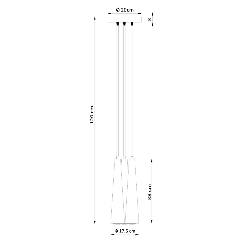 Hanging light SULA 3P natural wood