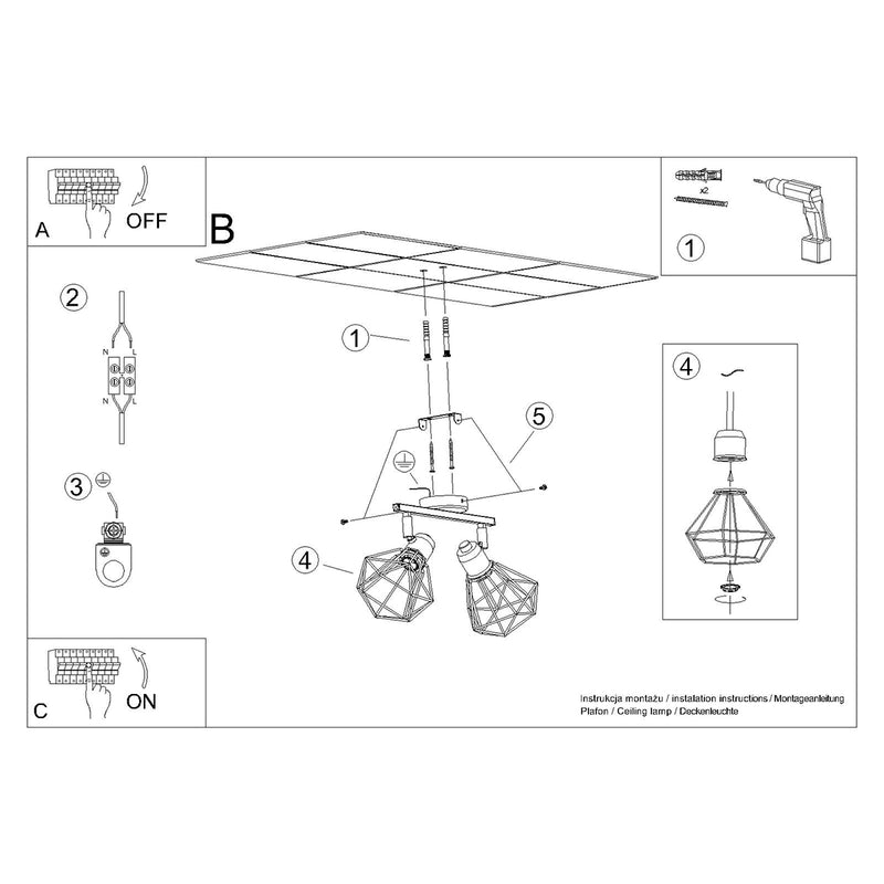 Plafondlamp ARTEMIS 2 zwart