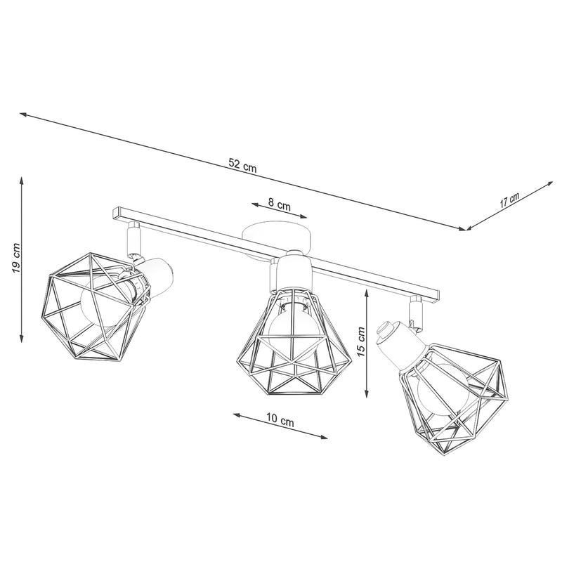 Plafondlamp ARTEMIS 3 zwart