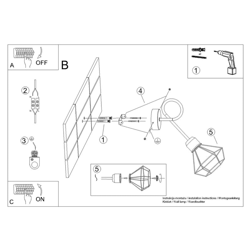 Wall light ARTEMIS 1S black