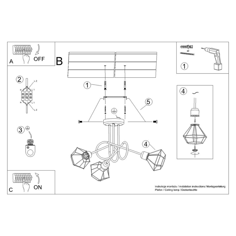 Chandelier ARTEMIS 3S black