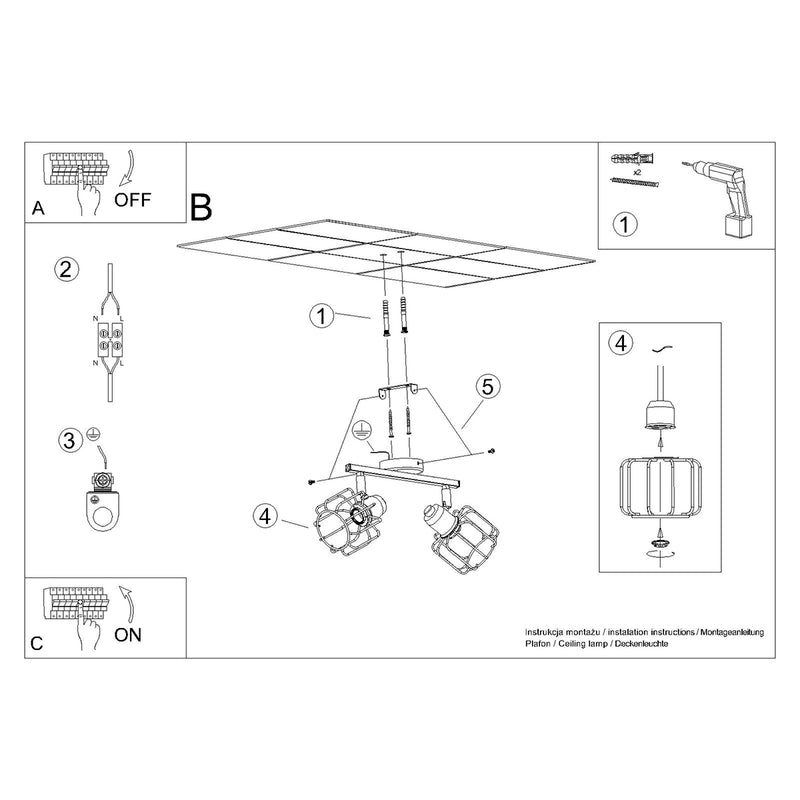 BELUCI 2 plafondlamp wit