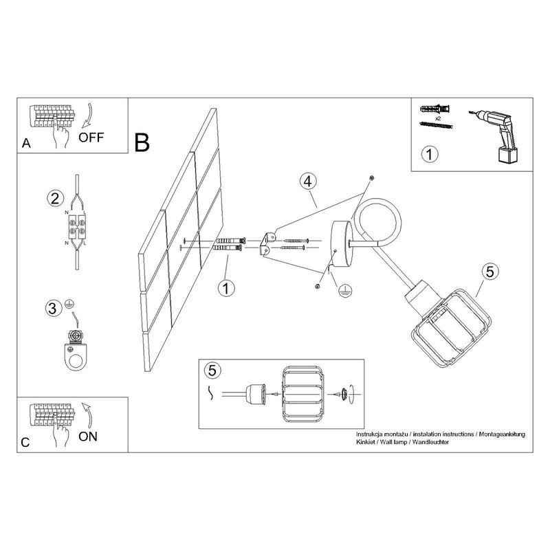 Wandlamp BELUCI 1S zwart