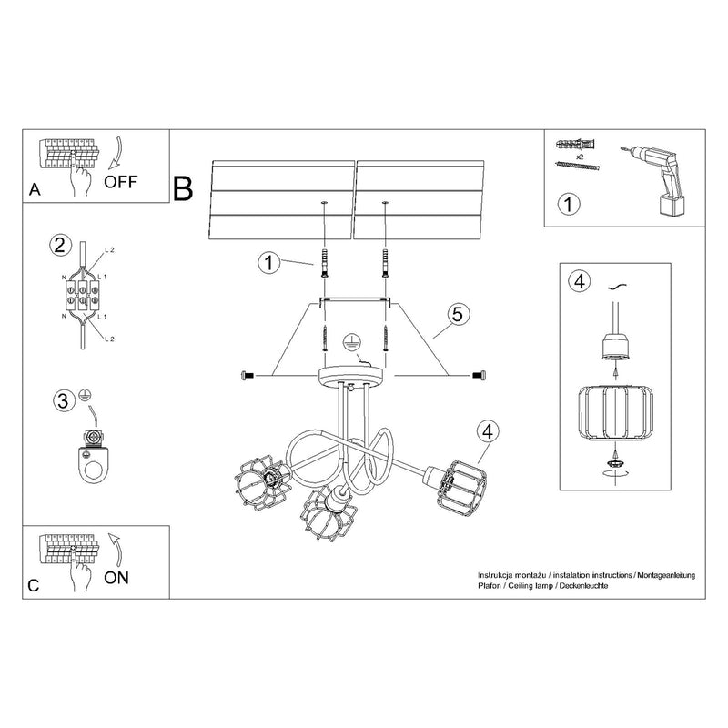 Chandelier BELUCI 3S black