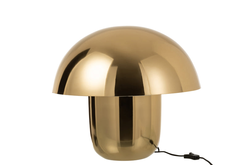 Twice the Elegance Mushroom Lamp in Shiny Gold - Available in Two Sizes